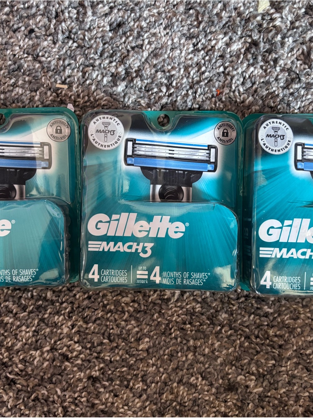 Gillette Mach3 Razor Blade Refill Cartridges 12 Count New Sealed